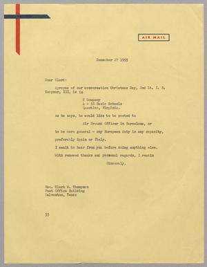 [Letter from Harris L. Kempner to Hon. Clark W. Thompson, December 27, 1955]