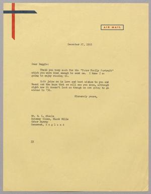[Letter from Harris L. Kempner to R. L. Steele, December 27, 1955]