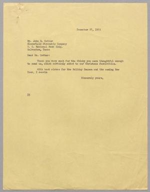 [Letter from Harris L. Kempner to John B. Cotter, December 27, 1955]