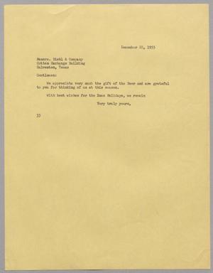 [Letter from Harris L. Kempner to Messrs. Biehl & Company, December 22, 1955]