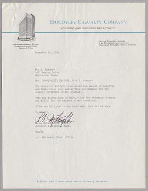[Letter from Employers Casualty Company to Mr. H. Kempner, December 19, 1955]