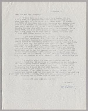 [Letter from Joe Downing to Harris L. and Ruth Kempner, November 18, 1955]