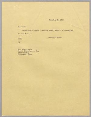 [Letter from Harris Leon Kempner to Robert Sealy, November 21, 1955]