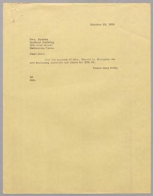 [Letter from A. H. Blackshear, Jr., to Drs. Jinkins, October 28, 1955]