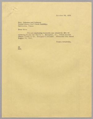 [Letter from A. H. Blackshear, Jr., to Drs. Johnson and Johnson, October 28, 1955]