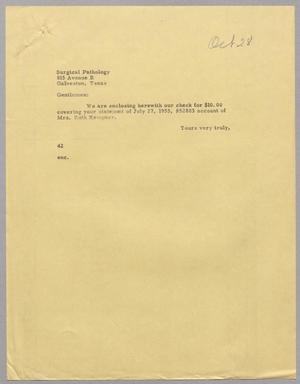 [Letter from A. H. Blackshear, Jr., to Surgical Pathology, October 28, 1955]