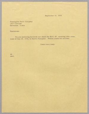 [Letter from A. H. Blackshear, Jr. to Pennington Buick Company, September 10, 1955]