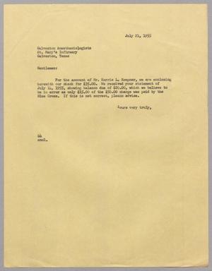 [Letter from A. H. Blackshear, Jr. to Galveston Anesthesiologists, July 21, 1955]
