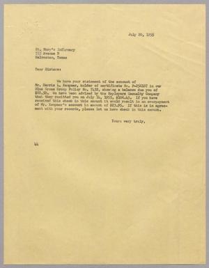 [Letter from A. H. Blackshear, Jr. to St. Mary's Infirmary, July 20, 1955]