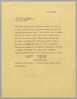 [Letter from A. H. Blackshear, Jr. to Harris L. Kempner, May 12, 1955]