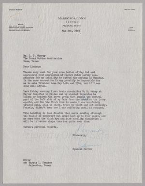 Primary view of object titled '[Letter from Spencer Marrow to Mr. L. T. Murray, May 3, 1955]'.