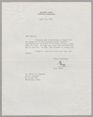 [Letter from Hugo Dixon to Harris L. Kempner, April 15, 1955]