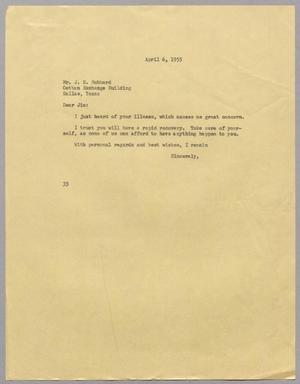 [Letter from Harris Leon Kempner to J. B. Hubbard, April 6, 1955]