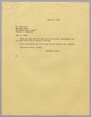 [Letter from Harris L. Kempner to Mr. Seton Ross, March 23, 1955]