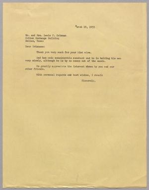 [Letter from Harris L. Kempner to Mr. and Mrs. Lewis P. Grinnan, March 19, 1955]