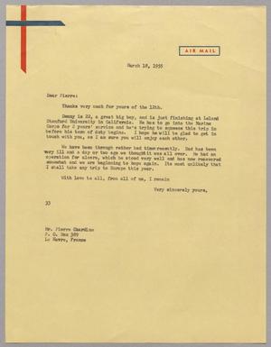 [Letter from Harris L. Kempner to Mr. Pierre Chardine, March 18, 1955]
