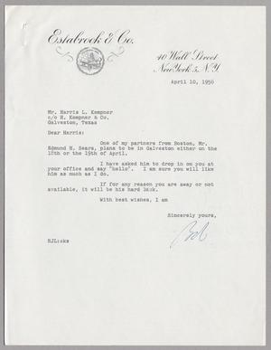 [Letter from Estabrook & Co. to Mr. Harris L. Kempner, April 10, 1956]