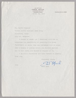 [Letter from Fred Much to Mr. Harris Kempner, March 29, 1956]