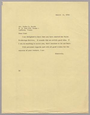 [Letter from Harris L. Kempner to Mr. Rufus G. Smith, March 15, 1956]