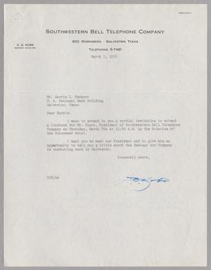 [Letter from the Southwestern Bell Telephone Company to Mr. Harris L. Kempner, March 1, 1956]