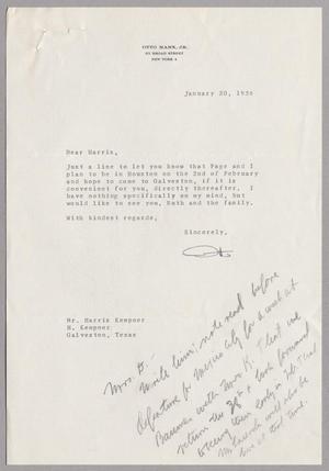 [Letter from Otto Marx, Jr. to Mr. Harris Kempner, January 20, 1956]