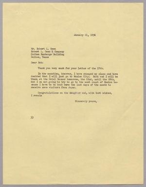 [Letter from Harris L. Kempner to Mr. Robert L. Owen, January 21, 1956]
