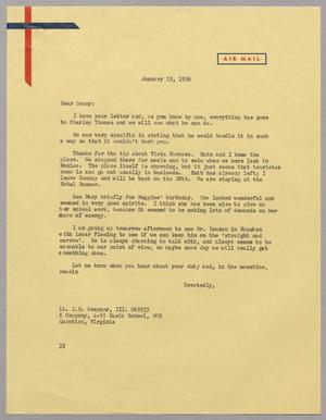 [Letter from Harris L. Kempner to Lt. I. H. Kempner, III, January 19, 1956]