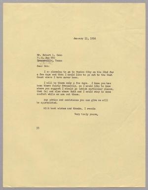 [Letter from Harris L. Kempner to Mr. Robert L. Owen, January 13, 1956]
