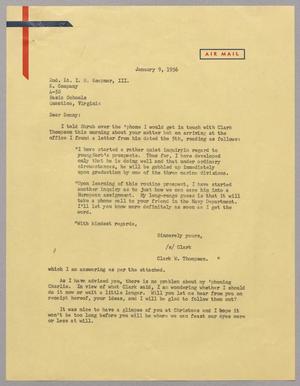 [Letter from Harris L. Kempner to 2nd. Lt. I. H. Kempner, III, January 9, 1956]
