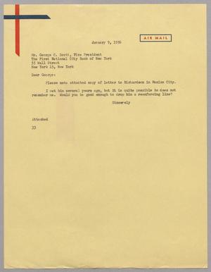 [Letter from Harris L. Kempner to Mr. George C. Scott, January 9, 1956]