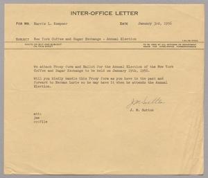 [Inter-Office Letter from J. Margaret Sutton to Harris Leon Kempner, January 3, 1956]