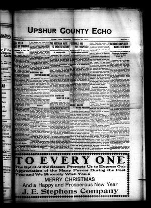 Upshur County Echo (Gilmer, Tex.), Vol. 19, No. 7, Ed. 1 Thursday, December 23, 1915