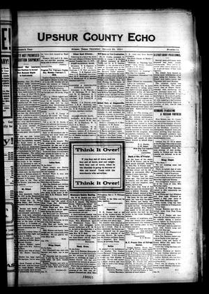Primary view of object titled 'Upshur County Echo (Gilmer, Tex.), Vol. 19, No. 11, Ed. 1 Thursday, January 20, 1916'.