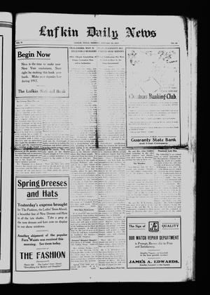Primary view of object titled 'Lufkin Daily News (Lufkin, Tex.), Vol. 2, No. 69, Ed. 1 Monday, January 22, 1917'.