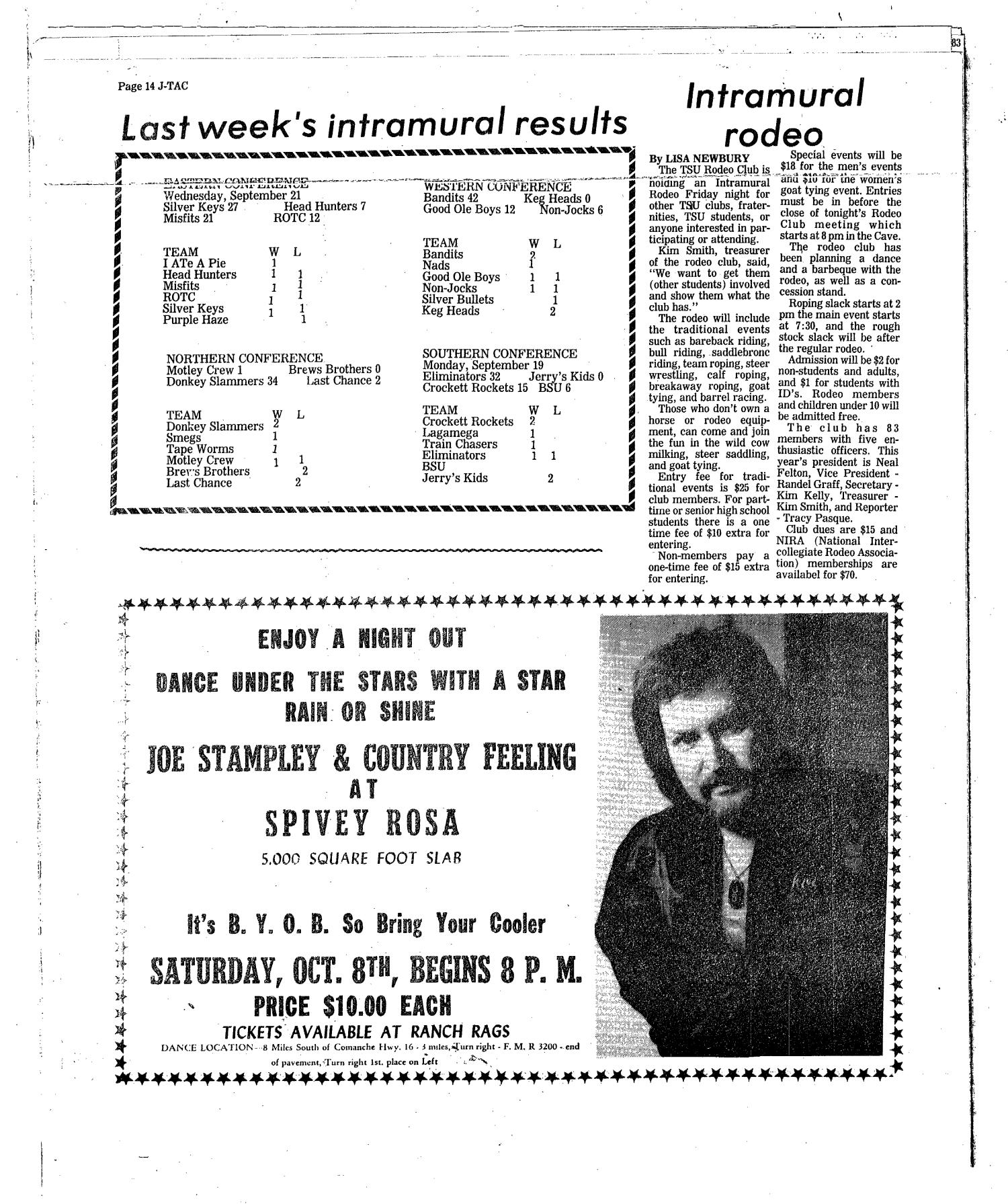 The J-TAC (Stephenville, Tex.), Ed. 1 Tuesday, September 27, 1983
                                                
                                                    [Sequence #]: 13 of 19
                                                