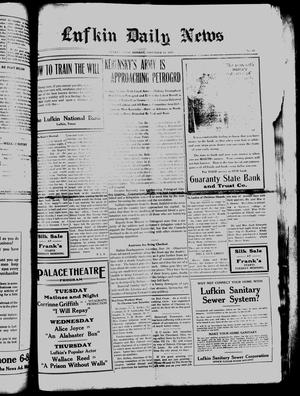Primary view of object titled 'Lufkin Daily News (Lufkin, Tex.), Vol. 3, No. 10, Ed. 1 Monday, November 12, 1917'.