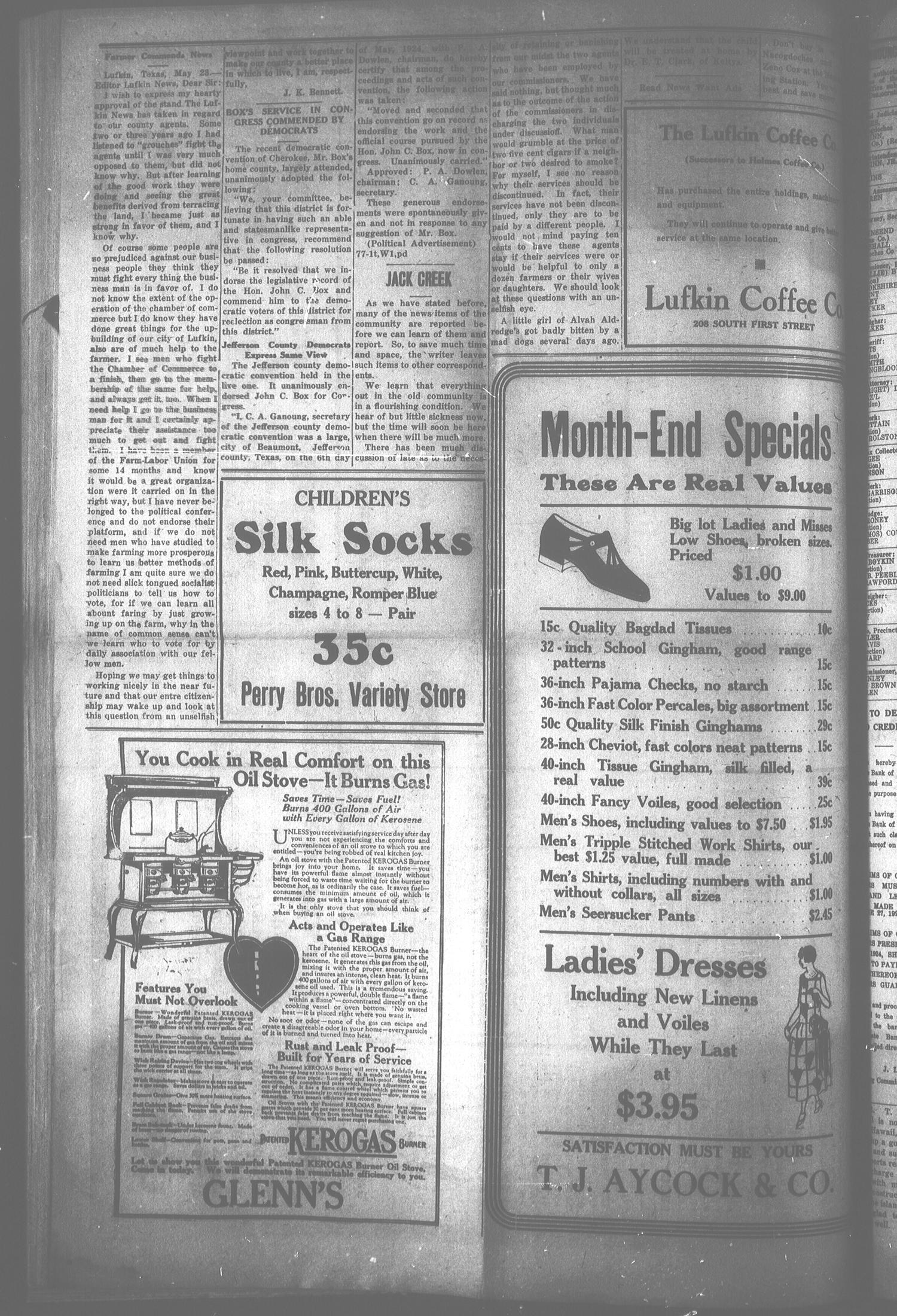 The Lufkin News (Lufkin, Tex.), Vol. [19], No. 11, Ed. 1 Friday, May 30, 1924
                                                
                                                    [Sequence #]: 6 of 8
                                                