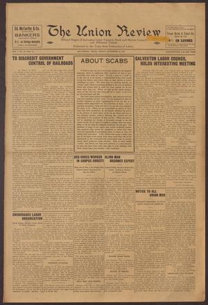Primary view of object titled 'The Union Review (Galveston, Tex.), Vol. 1, No. 30, Ed. 1 Friday, November 14, 1919'.