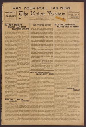 Primary view of object titled 'The Union Review (Galveston, Tex.), Vol. 1, No. 41, Ed. 1 Friday, January 30, 1920'.