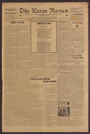 Primary view of object titled 'The Union Review (Galveston, Tex.), Vol. 2, No. 29, Ed. 1 Friday, November 19, 1920'.