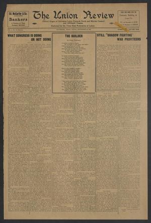 The Union Review (Galveston, Tex.), Vol. 4, No. 19, Ed. 1 Friday, September 22, 1922