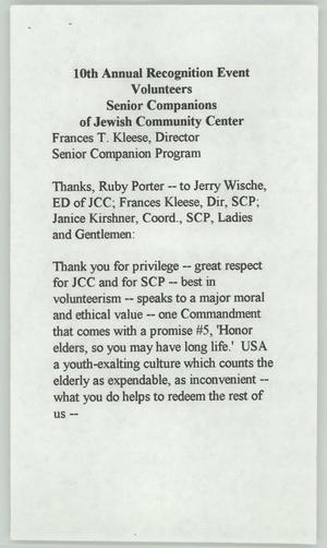 Primary view of object titled '[Sermon: Jewish Community Center]'.
