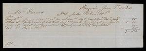 Primary view of object titled '[Invoice for Mrs. Durant payments to John M. Prewitt]'.