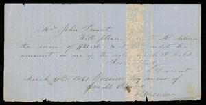 Primary view of object titled '[Letter from M. C. Durant to John Prewitt - March 20, 1861]'.