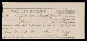 [War Tax Receipt for J. M. Prewitt, 1861]