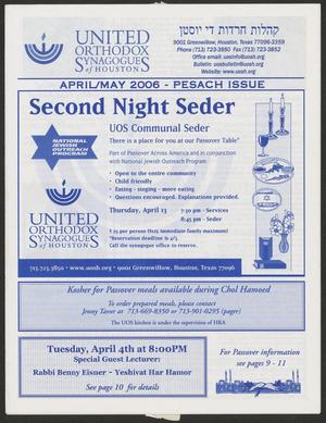 United Orthodox Synagogues of Houston Bulletin, April & May 2006