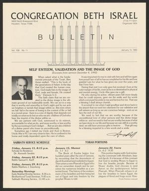 Primary view of object titled 'Congregation Beth Israel Bulletin, Volume 139, Number 11, January 1993'.