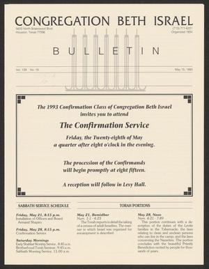 Congregation Beth Israel Bulletin, Volume 139, Number 19, May 1993