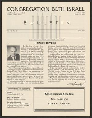 Congregation Beth Israel Bulletin, Volume 143, Number 20, June 1997
