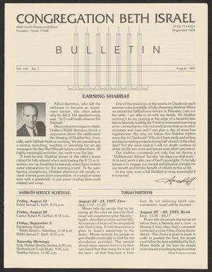 Congregation Beth Israel Bulletin, Volume 144, Number 1, August 1997
